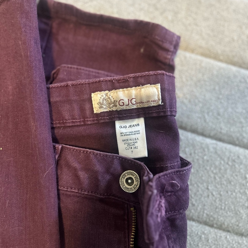 GJG Purple Skinny Jeans | Size 7 Juniors | High Stretch Color Denim Y2K - Picture 6 of 7